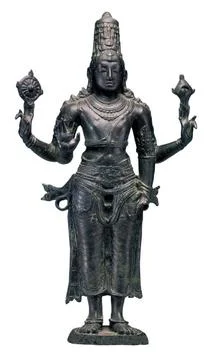 RECORD DATE NOT STATED India: Statue of Vishnu standing, Tamil Nadu, Chola... Stock Photos