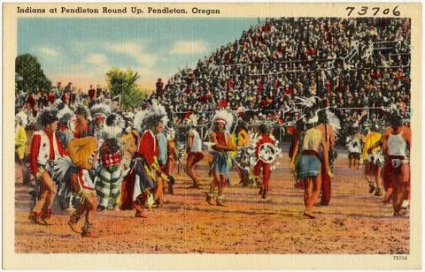 RECORD DATE NOT STATED Indians at Pendleton Round Up, Pendleton, Oregon , ... Stock-Fotos
