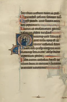 RECORD DATE NOT STATED Initial O: A Bishop and Monks Instructing Laymen. B... Foto stock