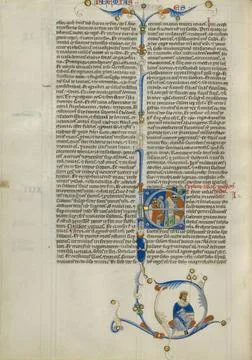 RECORD DATE NOT STATED Initial E: Priests and a Man Outside the Walls of a... Foto stock