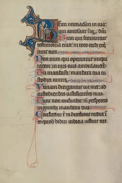 RECORD DATE NOT STATED Initial B: A Friar Delivering a Sermon. Bute Master... Fotos de archivo