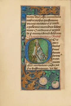 RECORD DATE NOT STATED Initial O: Saint Gregory. Master of the Dresden Pra... Foto stock