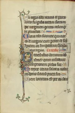 RECORD DATE NOT STATED Initial B: A Nimbed Man Wearing a Hairshirt (Saint ... Fotos de archivo
