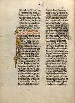 RECORD DATE NOT STATED Initial I: Saint Mark with his Symbol. Unknown Copy... Fotos de archivo