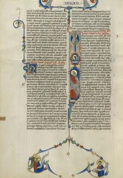 RECORD DATE NOT STATED Initial I: Saint John with God above. Unknown Copyr... Foto stock