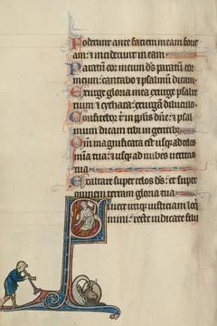 RECORD DATE NOT STATED Initial S: A Devil Speaks to a Man with a Rod. Bute... Stock Photos