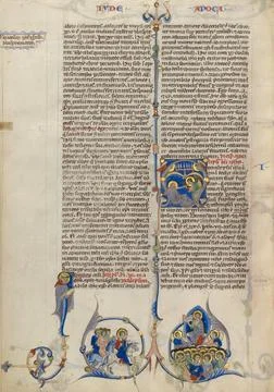 RECORD DATE NOT STATED Initial A: Saint John Sleeping and Angel with a Tru... Fotos de archivo