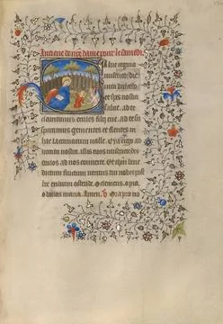 RECORD DATE NOT STATED Initial S: The Virgin and Child in an Enclosed Gard... 스톡 사진