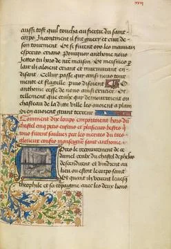 RECORD DATE NOT STATED Initial A: Saint Anthony Saving Five Children from ... Foto stock