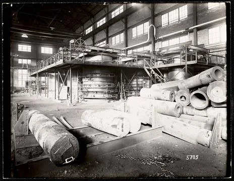 RECORD DATE NOT STATED Interior of building , Armories, Ordnance industry,... Fotos de archivo