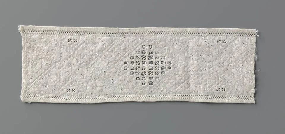 RECORD DATE NOT STATED  Intermediate base of embroidered linen with lace p... Stock Photos