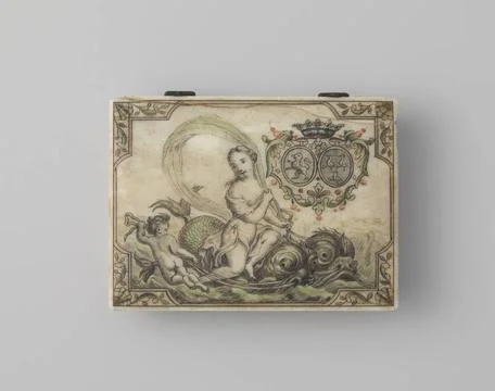 RECORD DATE NOT STATED  Ivory box with chips, Mariaval, c. 1725 Fiches box... Stockfoto's