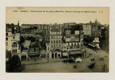 RECORD DATE NOT STATED  J. Hauser, 1221 Paris - Panorama of Place Blanche,... Stock Photos
