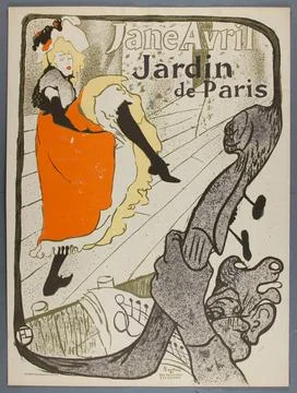 RECORD DATE NOT STATED  Jane Avril, Jardin de Paris; Toulouse-Lautrec, Hen... Stock Photos