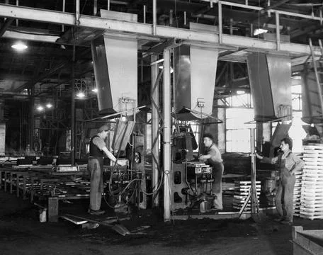RECORD DATE NOT STATED Japy Foundry. Photographs of Marshall Plan Programs... 写真素材