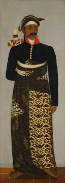 RECORD DATE NOT STATED  Javanese Court Officials, c. 1820 - c. 1870 painti... Stock Photos
