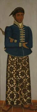 RECORD DATE NOT STATED  Javanese court officials, c. 1820 - c. 1870 painti... Stock Photos