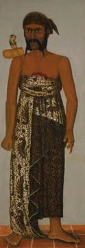 RECORD DATE NOT STATED  Javanese court officials, c. 1820 - c. 1870 painti... Stock Photos