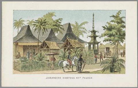 RECORD DATE NOT STATED  Javanese Kampong at the World Exhibition in Amster... Stockfoto's