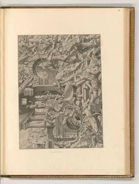 RECORD DATE NOT STATED  Jean Mignon (Engraver) The looting of Trojas. etch... Stock Photos