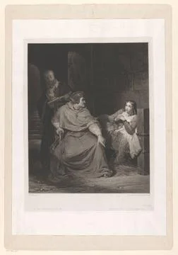 RECORD DATE NOT STATED  Jeanne d Arc in captivity interviewed by Henri de ... Stock Photos