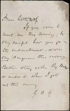 RECORD DATE NOT STATED John Biddulph Martin autograph note signed (initial... Foto stock