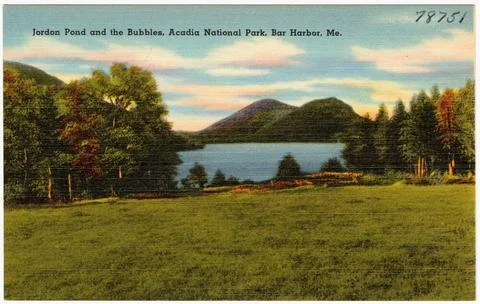 RECORD DATE NOT STATED Jordon Pond and the Bubbles, Acadia National Park, ... Fotos de archivo