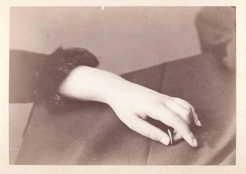 RECORD DATE NOT STATED  Josef Löwy Hand study. Albumin paper, on the box b.. Stock Photos