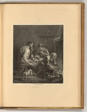 RECORD DATE NOT STATED  Joseph Van Loo (Engraver) The satyr of the farmer.... Stock Photos