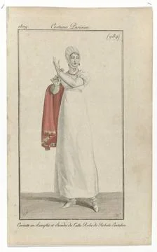 RECORD DATE NOT STATED  Journal of the ladies and fashions, Parisian costu... Stock-Fotos