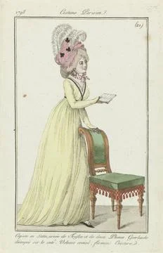RECORD DATE NOT STATED  Journal of the ladies and fashions, Parisian costu... Stock-Fotos