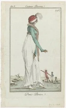 RECORD DATE NOT STATED  Journal of the ladies and fashions, Parisian costu... Stock-Fotos