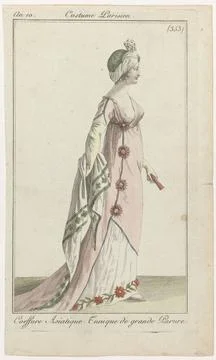 RECORD DATE NOT STATED  Journal of the ladies and fashions, Parisian costu... Stock-Fotos