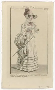 RECORD DATE NOT STATED  Journal of the ladies and fashions, Parisian costu... Stock-Fotos
