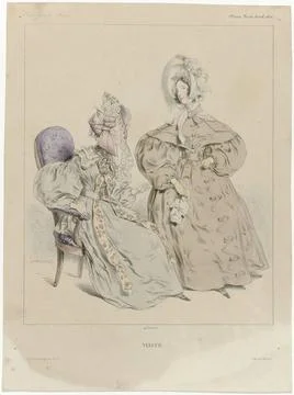 RECORD DATE NOT STATED  Journal des Gens du Monde, Modes Paris, April 1834... 스톡 사진