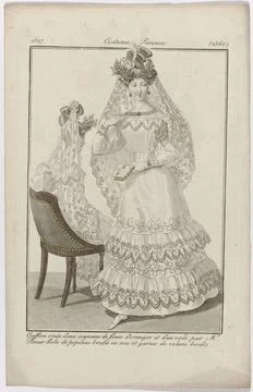 RECORD DATE NOT STATED  Journal of the ladies and fashions, Parisian costu... Stock-Fotos