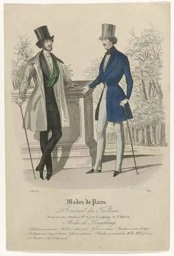 RECORD DATE NOT STATED  Journal des Tailleurs, Mode de Paris, May 1, 1838,... 스톡 사진