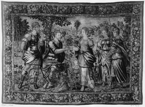 RECORD DATE NOT STATED  Judgement of Paris. unknown c. 1535-1550 Tapestry ... 스톡 사진