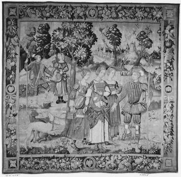 RECORD DATE NOT STATED  Judgement of Paris . unknown c. 1570-1600 Tapestry... Stock Photos