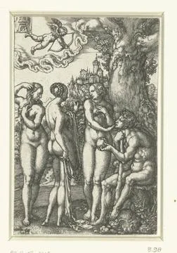 RECORD DATE NOT STATED  Judgment of Paris, Heinrich AldGrever, 1538 print ... Stock Photos