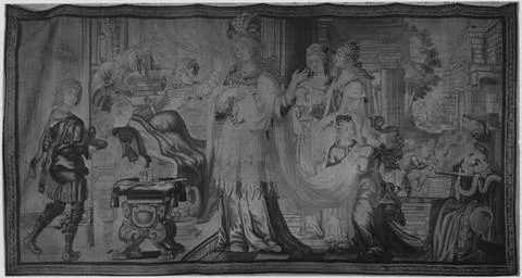 RECORD DATE NOT STATED  Judith and her maidservant approach Holofernes s c... Stock Photos