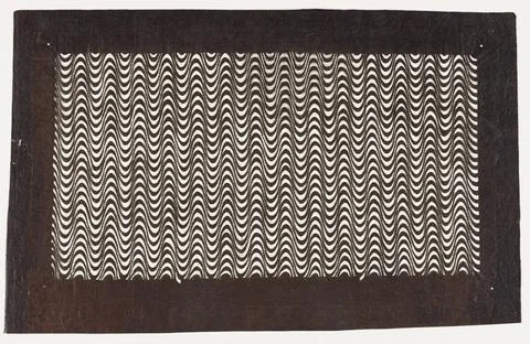 RECORD DATE NOT STATED Katagami, Undulating Wave Pattern; Japan; mulberry ... 스톡 사진