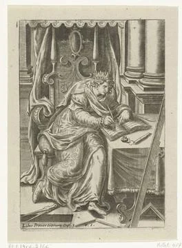 RECORD DATE NOT STATED  King Solomon writes the Bible book Proverbs, Abrah... Stock Photos