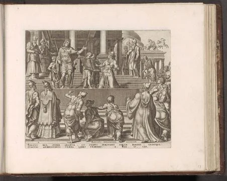 RECORD DATE NOT STATED  King Josia has the Code read to the people, 1579 p... Stock-Fotos