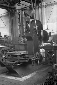 RECORD DATE NOT STATED Knitting machine in the machine shop Copyright: xpi... Fotos de archivo