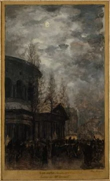 RECORD DATE NOT STATED  LÃ on Herpin (1841-1880). Exit from Paris in Decem.. 스톡 사진