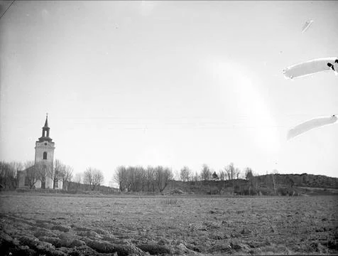 RECORD DATE NOT STATED Landscape view with Torstuna church, Torstuna paris... Foto stock