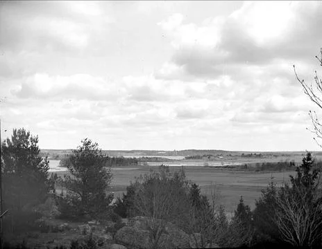 RECORD DATE NOT STATED Landscape view with the thighstaviken, Fittja paris... Foto stock