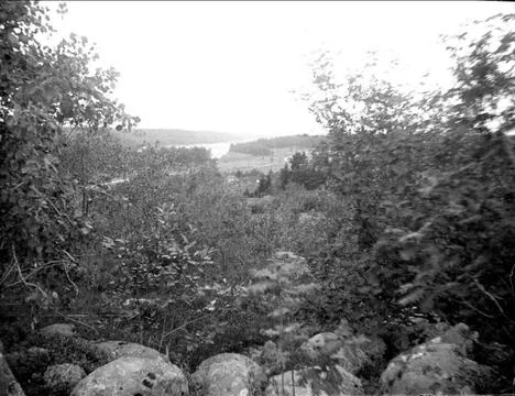 RECORD DATE NOT STATED Landscape view, Skederid parish, Uppland 1927. Land... 스톡 사진