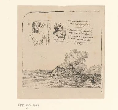 RECORD DATE NOT STATED  Landscape with sketches and scribbles, Polynice Au... Stock Photos